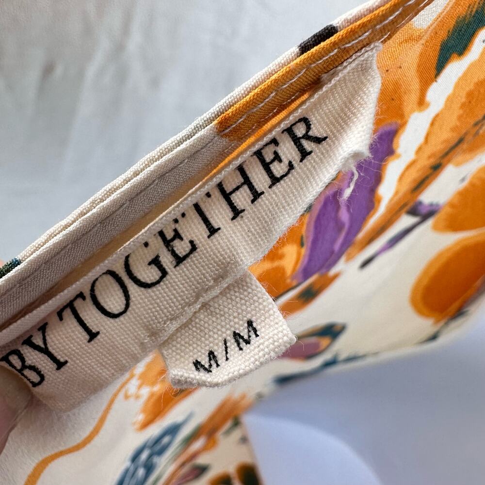 By Together Dress WMNS M Cream Floral Mock Neck Tank Backless Retro Cottagecore - Picture 9 of 9